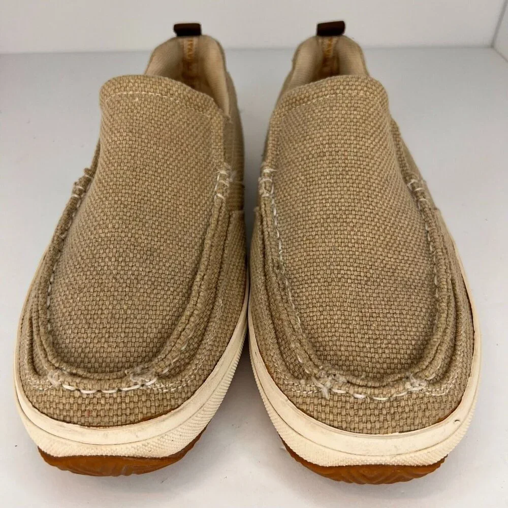 Margaritaville Mens Barbados MG7009M Beige Canvas Low Top Size 8 Slip-On Shoes